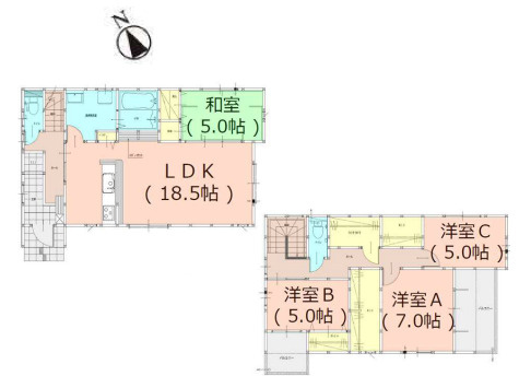 【間取り】 | 福岡市博多区浦田1丁目10期　1号棟（全2棟）【仲介手数料無料・0円】 | 平日、土日祝日もお好きな日時にご見学可能です。お気軽にお問合せ下さい。