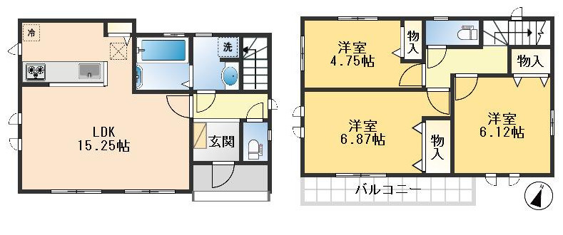 豊中市宮山町3丁目　新築戸建　の間取り