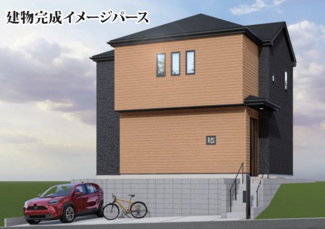 横浜市港南区上永谷3丁目 新築戸建て【仲介手数料無料】カースペース2台の外観パース