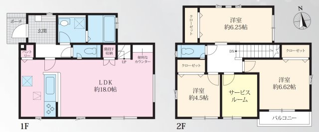 横浜市港南区上永谷3丁目 新築戸建て【仲介手数料無料】カースペース2台の間取り