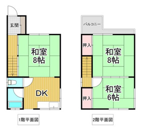 尼崎市常松２丁目貸家の間取り