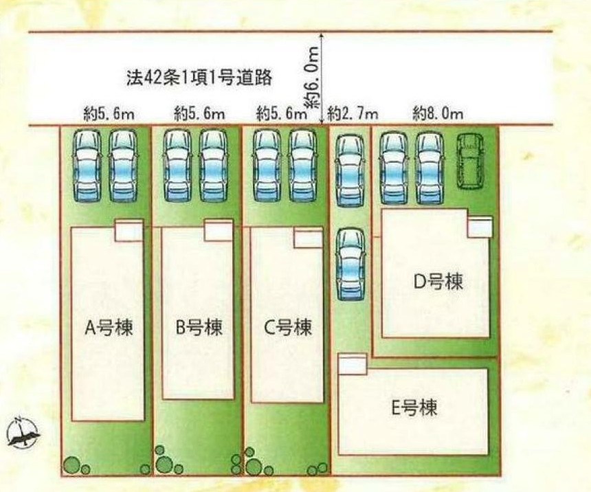 刈谷市築地町二丁目23番2、23番3『仲介手数料無料』新築戸建ての区画図