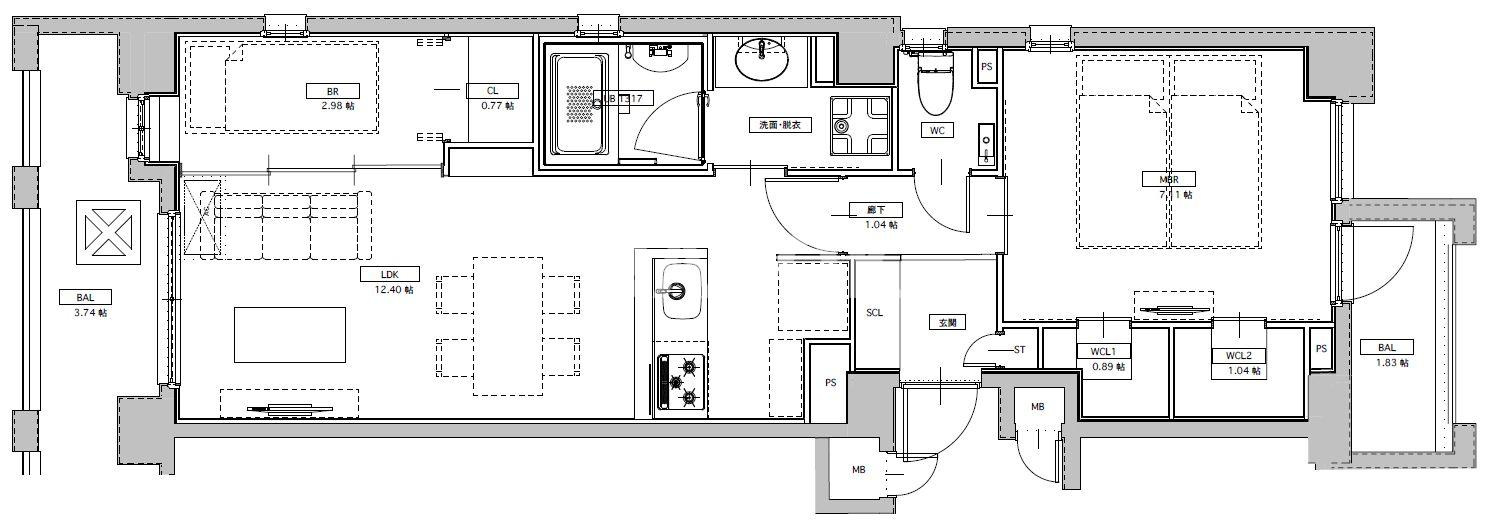 エスペランサ天神南の間取り