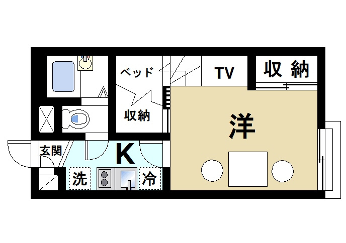 レオパレス東菜畑Ⅱの間取り|一人暮らしにピッタリの間取りです