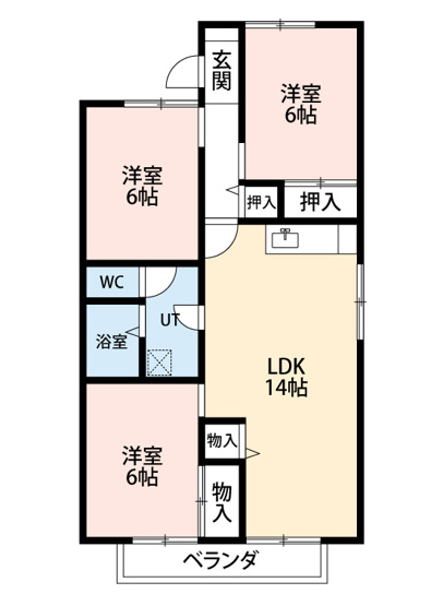 【間取り】 | セジュール桂A棟