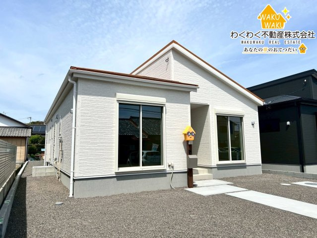 焼津市高新田／2期　新築戸建の前面道路含む現地写真|1号棟（2026年4月9日撮影）