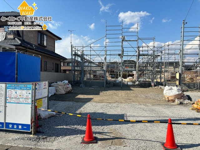 焼津市高新田／2期　新築戸建の外観|1号棟（2026年1月下旬撮影）