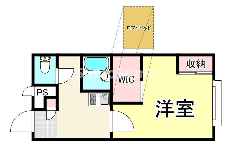 レオパレスサンハイム東難波の間取り