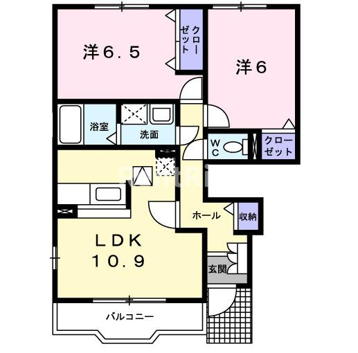 カーサ花水木Ｃの間取り|間取図