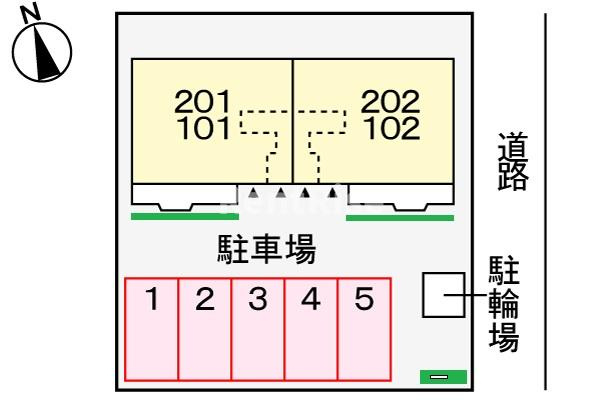 メゾンプラシードの区画図|駐車場