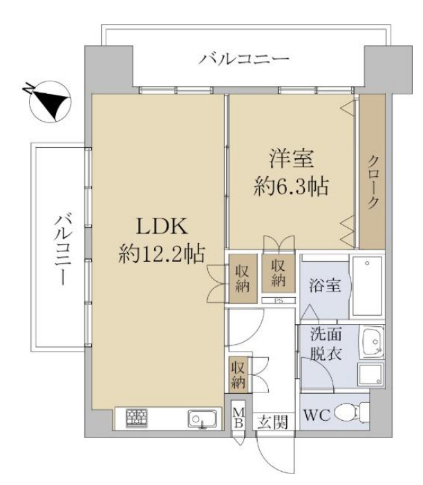 ニューライフ天神の間取り|ニューライフ天神（1LDK）