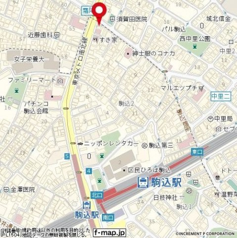 ヴェルステージ駒込の地図