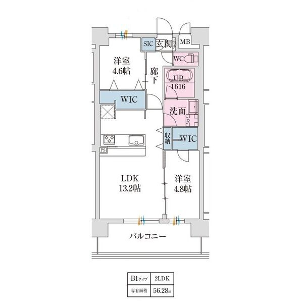 スプランディッド難波Ⅶの間取り