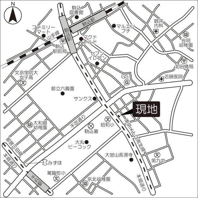 フローラ本駒込の地図