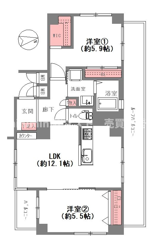 ユニ・アルス真田山南の間取り