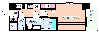 【間取り】 | エスリード弁天町ルシェンテ