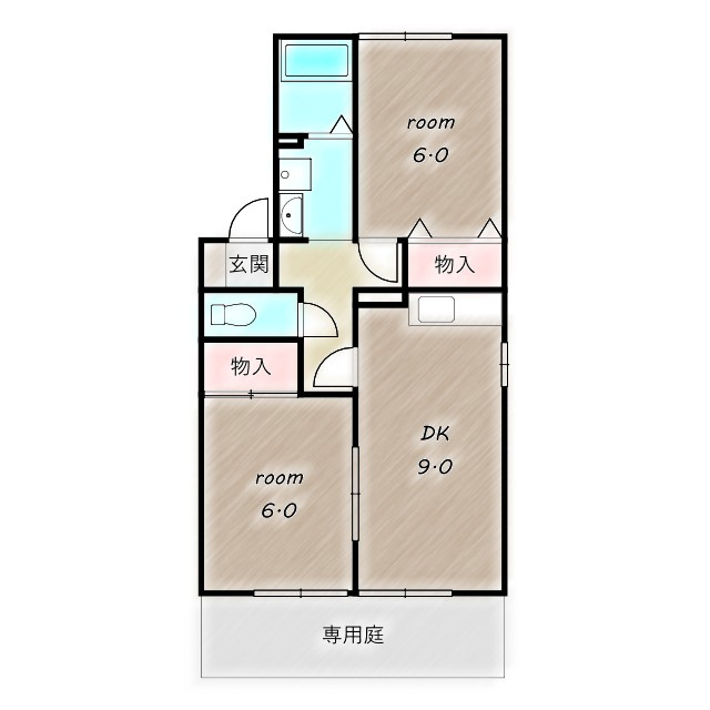 エクレール　Ａの間取り|高崎、前橋のお部屋探しはエンドスケープまで！お客様の理想お聞かせ下さい♪