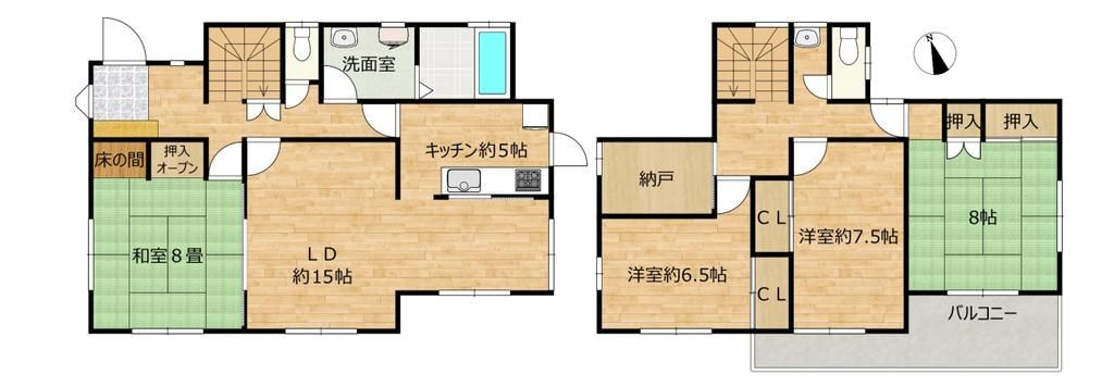 日高市横手2丁目　中古戸建の間取り