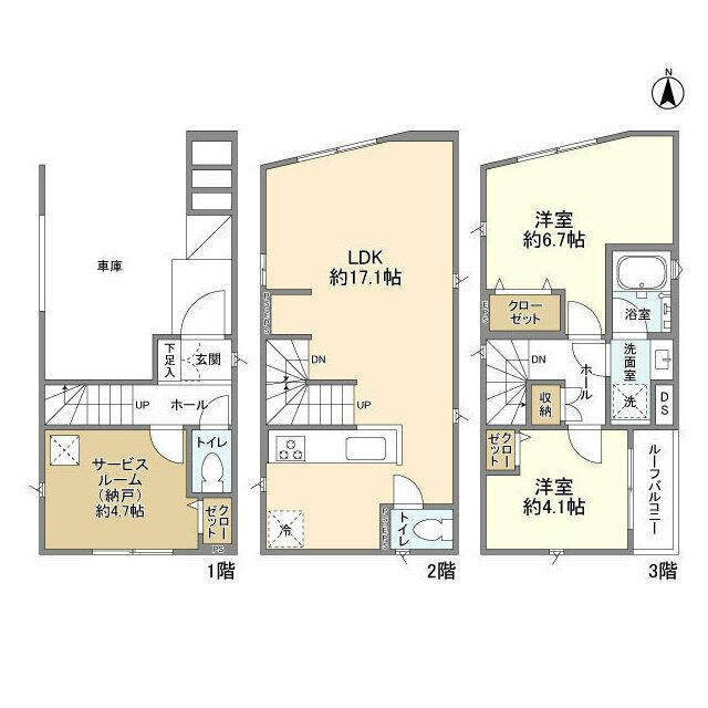 Kolet糀谷＃05の間取り|駐車場付ほぼ3LDKの2LDK+S！