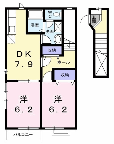 リバージュハイツ　Ⅱの間取り|間取図