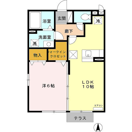 サンライズⅡ番館の間取り|使い勝手の良い間取りです♪