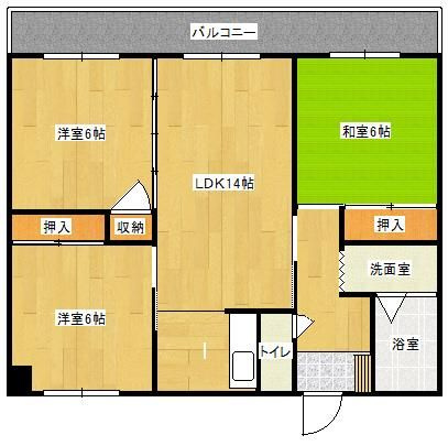 サンコーポ国分の間取り|使い勝手の良い間取りです♪