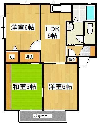 グリーンエクセル小森野B【キャッシュバック対象物件】の間取り|使い勝手の良い間取りです♪