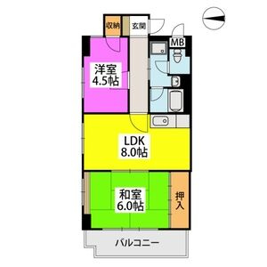 サンライズ荒木駅前の間取り|使い勝手の良い間取りです♪