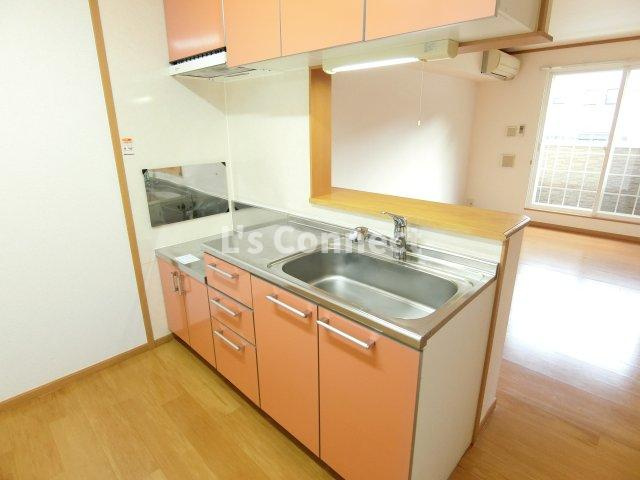 【キッチン】 | グレイスコート２１　壱番館 | ２口ガスコンロ設置可能な対面キッチンです。