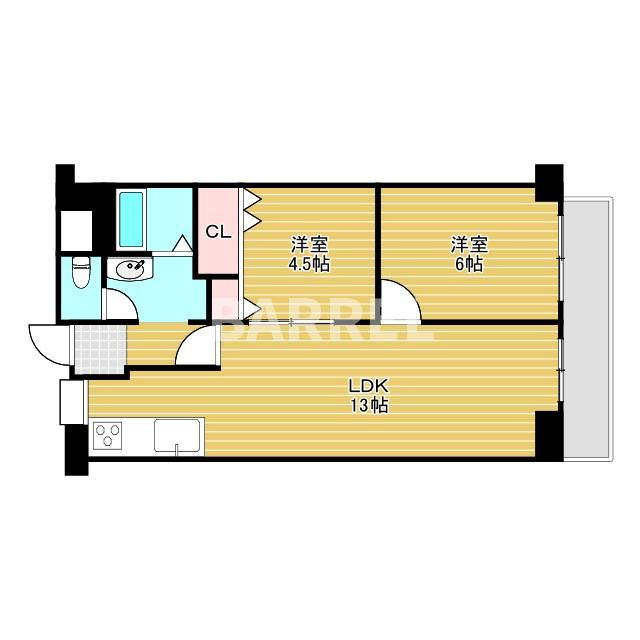 ローズコーポ千里C棟の間取り