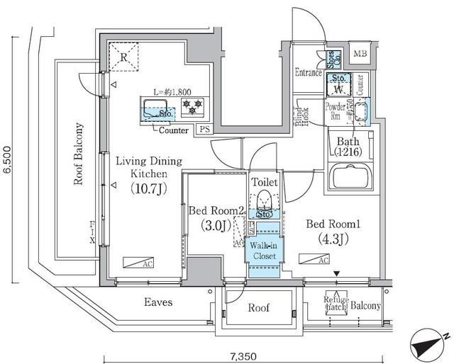 プライムブリス蔵前の間取り