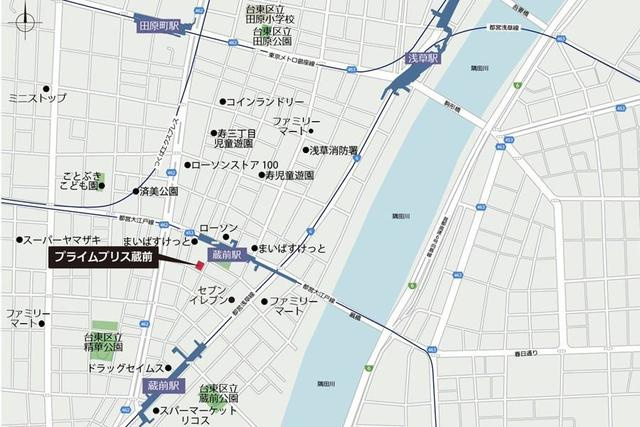 プライムブリス蔵前の地図