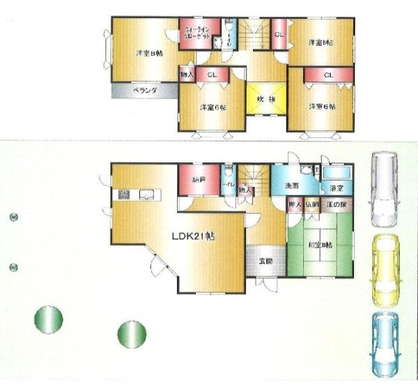 和歌山市木ノ本　中古戸建の間取り