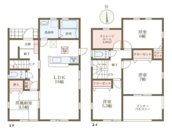 リーブルガーデン矢田町 １号棟 ／新築一戸建の間取り