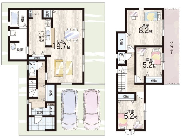 奈良市東九条町　第14期　新築一戸建ての間取り