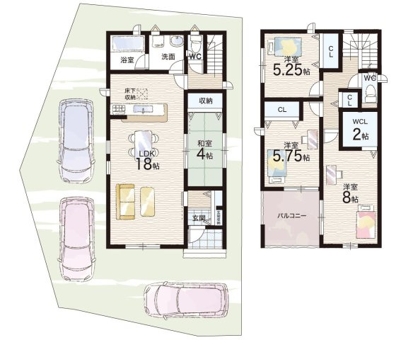 姫路市勝原区山戸　第4-2期　新築一戸建ての間取り|6号地