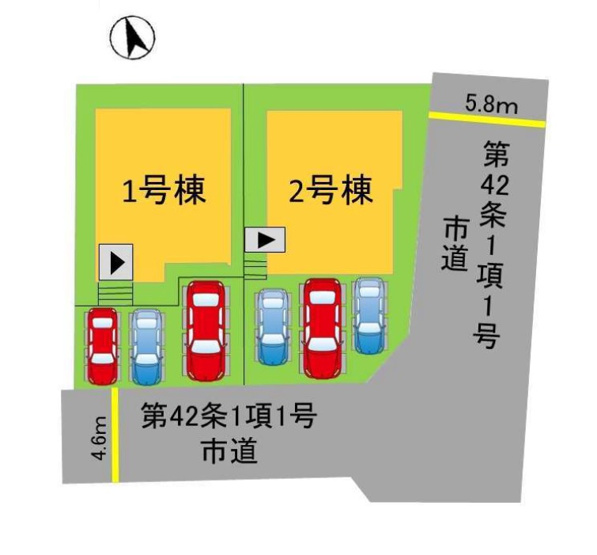【区画図】 | 福岡市南区屋形原1丁目2期　2号棟（全2棟）【仲介手数料無料・0円】 | 区画図です。2号棟
