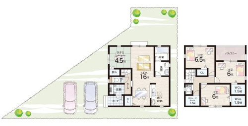 姫路市御立西　第4期　新築一戸建ての間取り