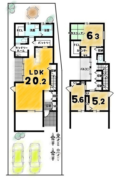 城通町　建築条件無土地の参考プラン