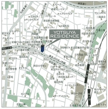 YOTSUYA　RESIDENCEの地図