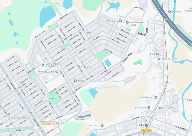29日(土)30日(日)現地ご見学可能！　神戸市北区西山　第1期　新築一戸建ての地図