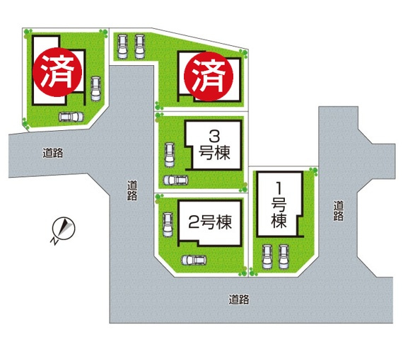 ■12日(土)13日(日)現地ご見学可能！　神戸市北区西山　第1期　新築一戸建ての区画図|全5区画
