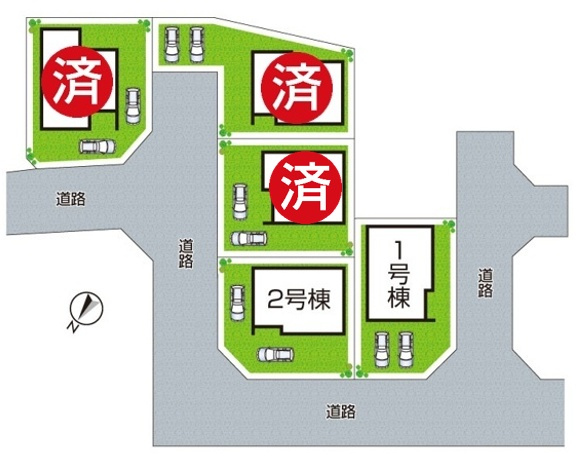 ■26日(土)27日(日)現地ご見学可能！　神戸市北区西山　第1期　新築一戸建ての区画図|全5区画