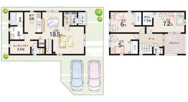 姫路市野里堀留町　第1期　新築一戸建ての間取り|5号地