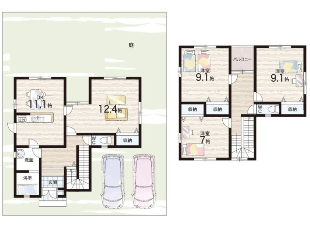 三木市志染町青山　中古一戸建ての間取り|３LDK