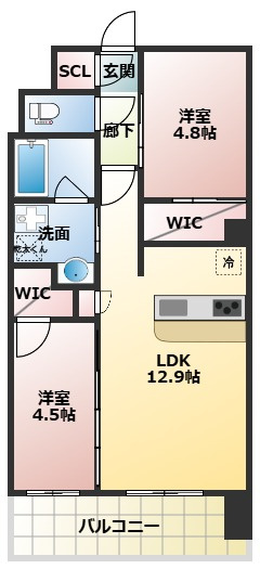 スプランディッド城東関目の間取り
