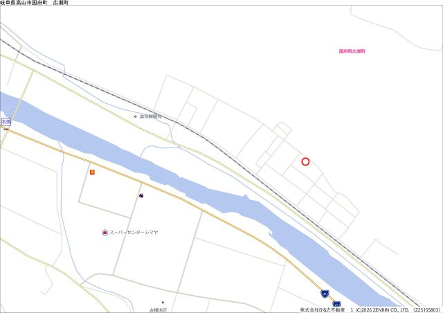 12/1新規　土地　高山市国府町広瀬町　400万の地図