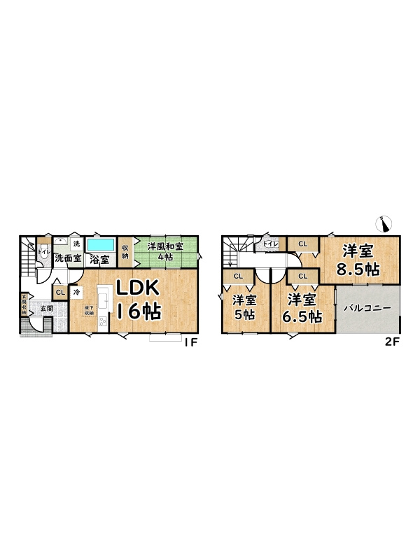 姫路市庄田第1/新築戸建の間取り