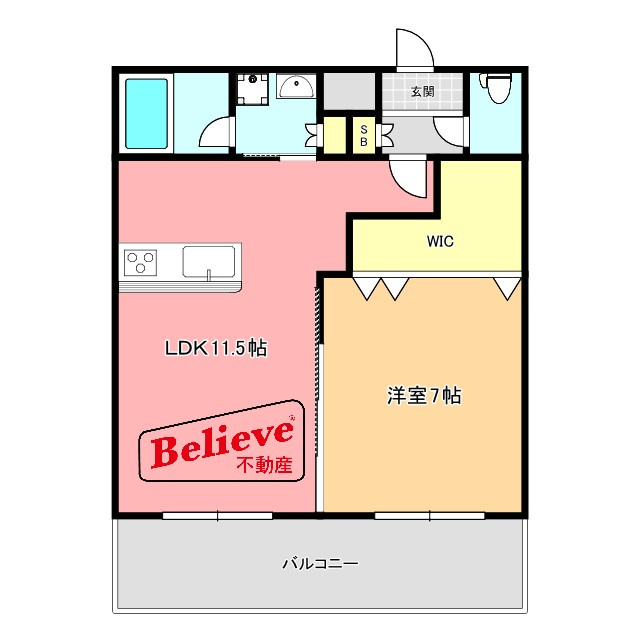エトランゼ東櫛原15の間取り|使い勝手の良い間取りです♪