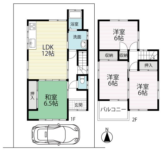 令和８年２月リフォーム済み◆東西線「石田」駅徒歩１５分◆南向きのピカピカ４ＬＤＫ◆伏見区醍醐岸ノ上町の間取り